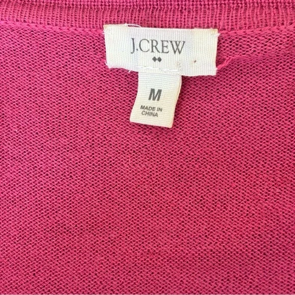 J. Crew Pink Ruffle-Trim V-Neck Cardigan Sweater Women’s M - Picture 6 of 8
